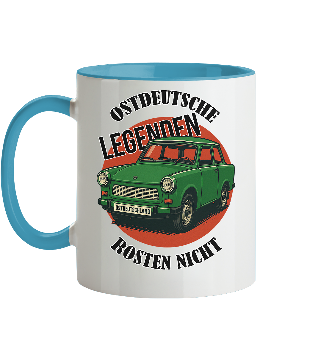 Ostdeutsche Legenden - Rosten nicht Trabant - Tasse zweifarbig