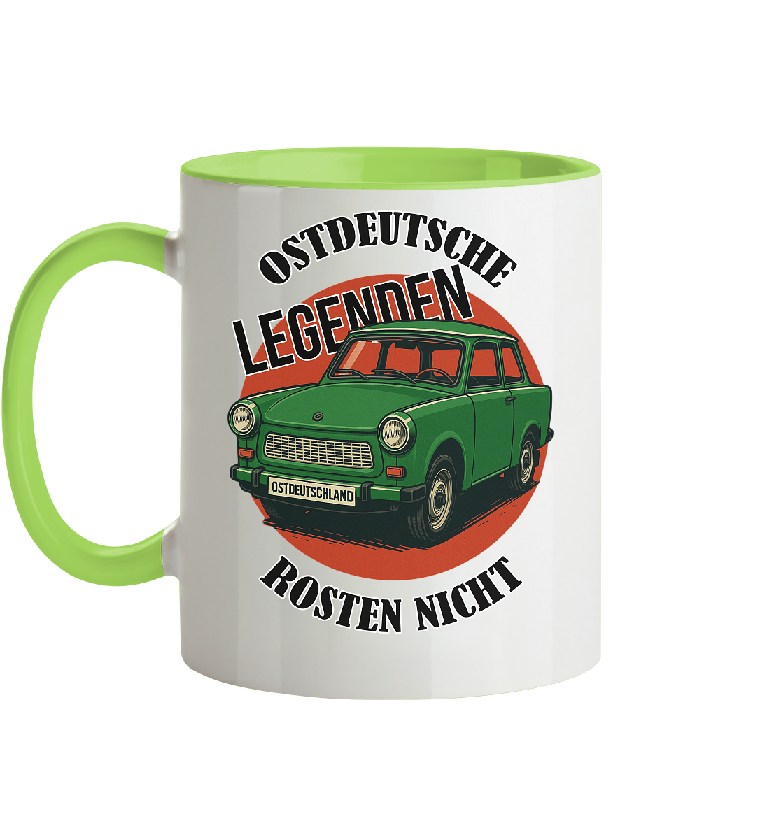 Ostdeutsche Legenden - Rosten nicht Trabant - Tasse zweifarbig