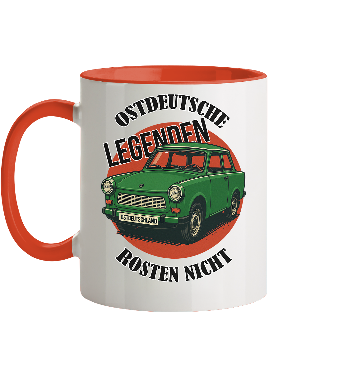 Ostdeutsche Legenden - Rosten nicht Trabant - Tasse zweifarbig