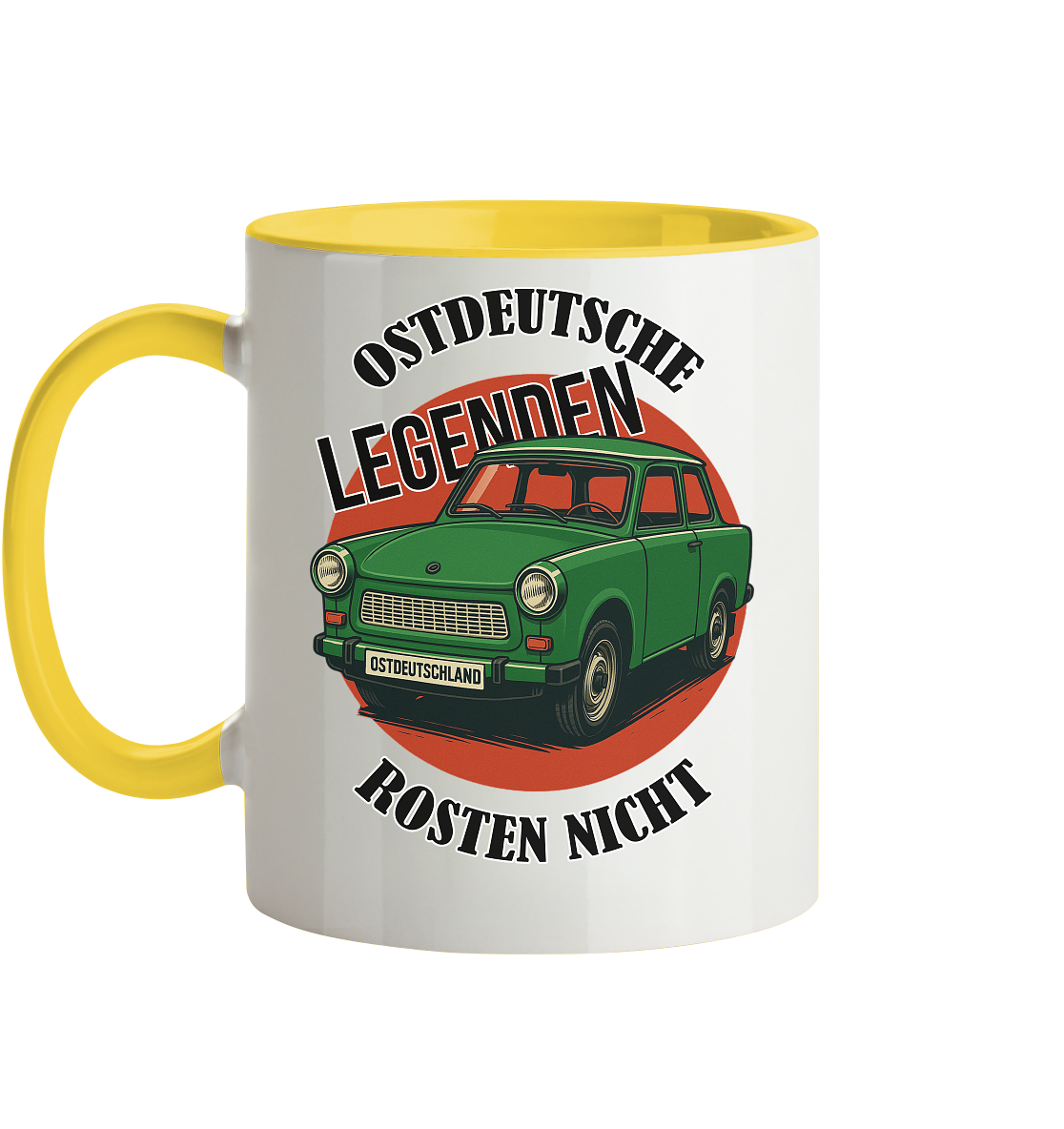 Ostdeutsche Legenden - Rosten nicht Trabant - Tasse zweifarbig
