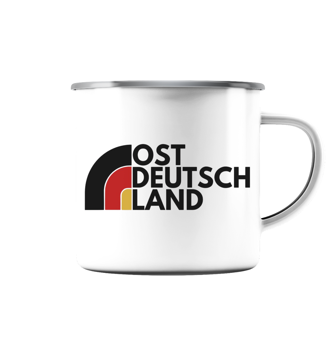 Ostdeutschland - Emaille Tasse (Silber)