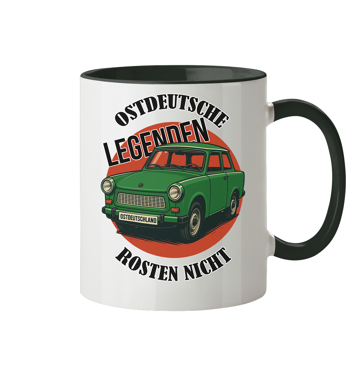 Ostdeutsche Legenden - Rosten nicht Trabant - Tasse zweifarbig