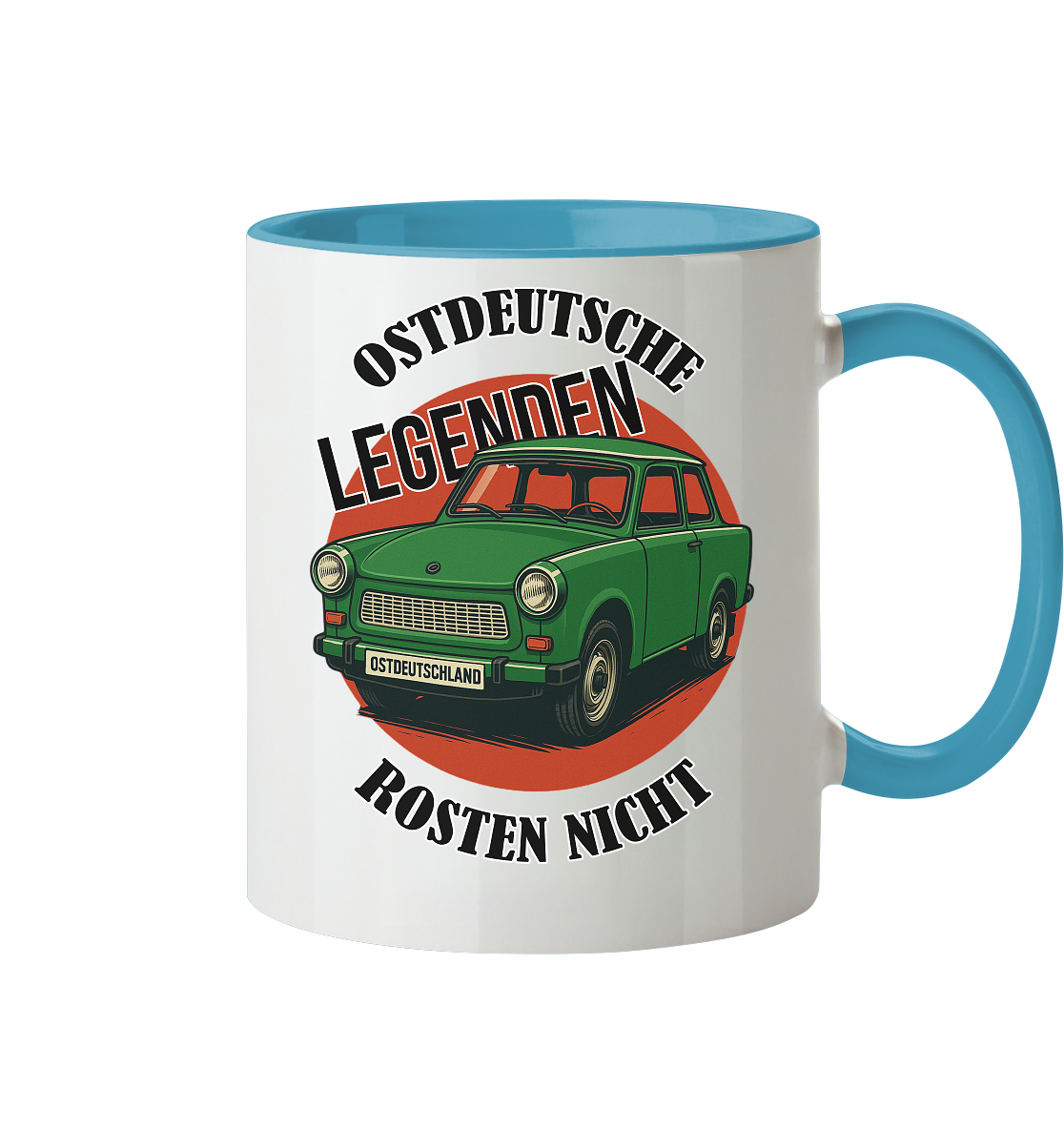 Ostdeutsche Legenden - Rosten nicht Trabant - Tasse zweifarbig