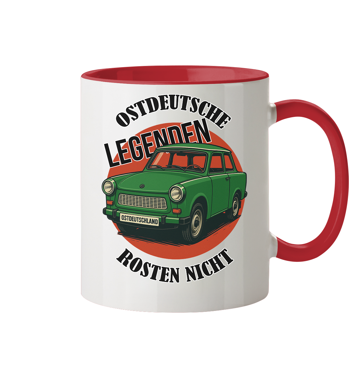 Ostdeutsche Legenden - Rosten nicht Trabant - Tasse zweifarbig