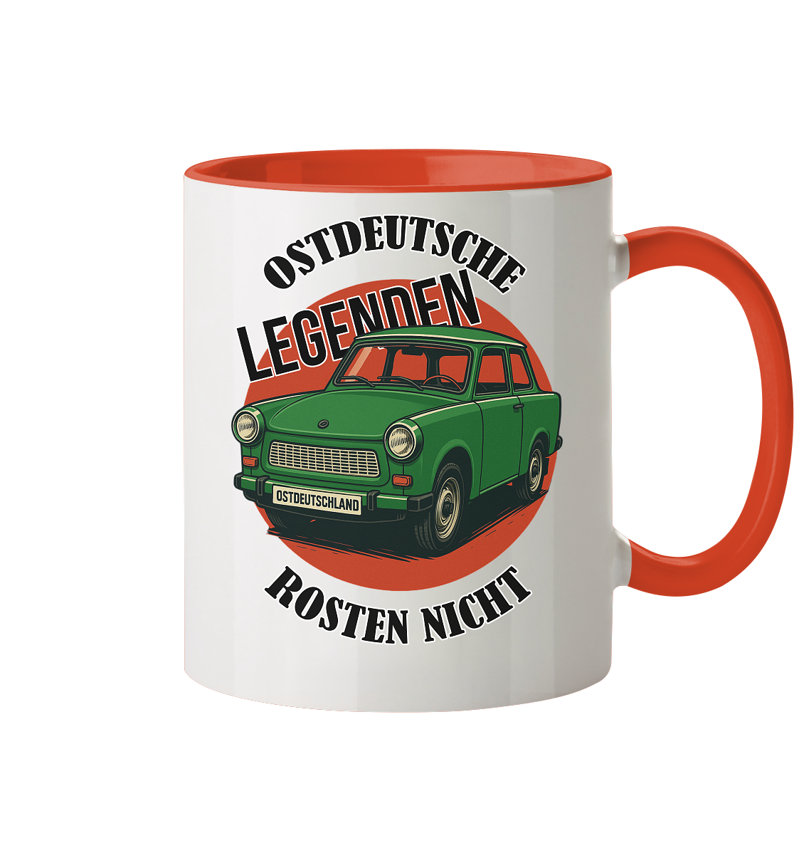 Ostdeutsche Legenden - Rosten nicht Trabant - Tasse zweifarbig