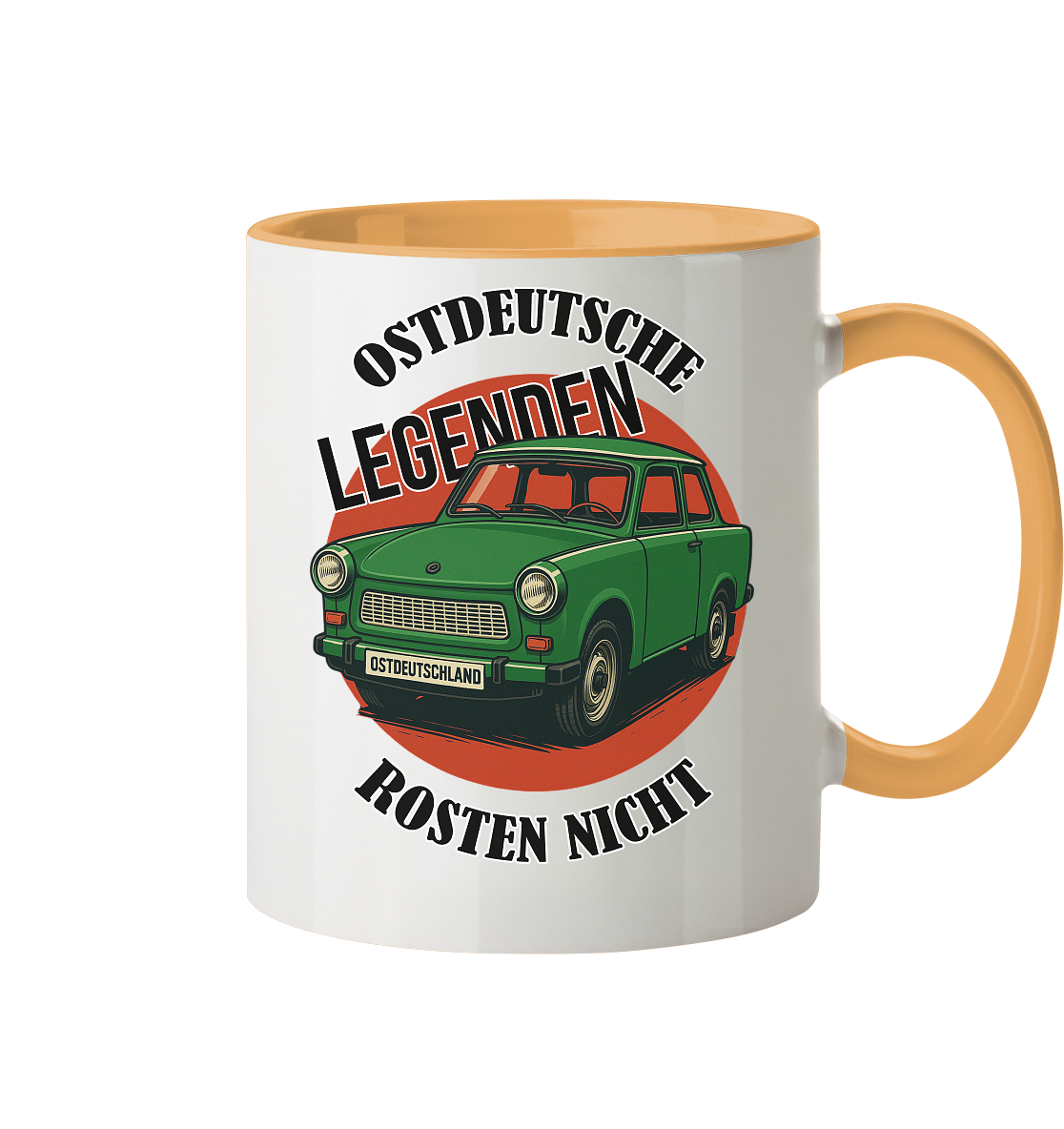 Ostdeutsche Legenden - Rosten nicht Trabant - Tasse zweifarbig